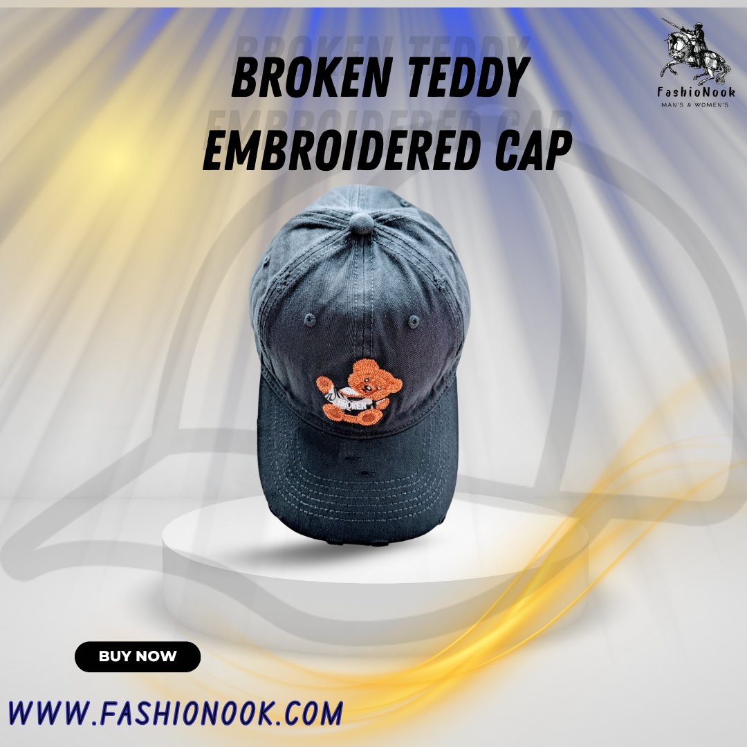 Broken Teddy Embroidered Cap