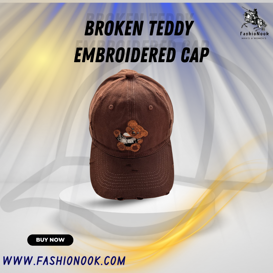 Broken Teddy Embroidered Cap